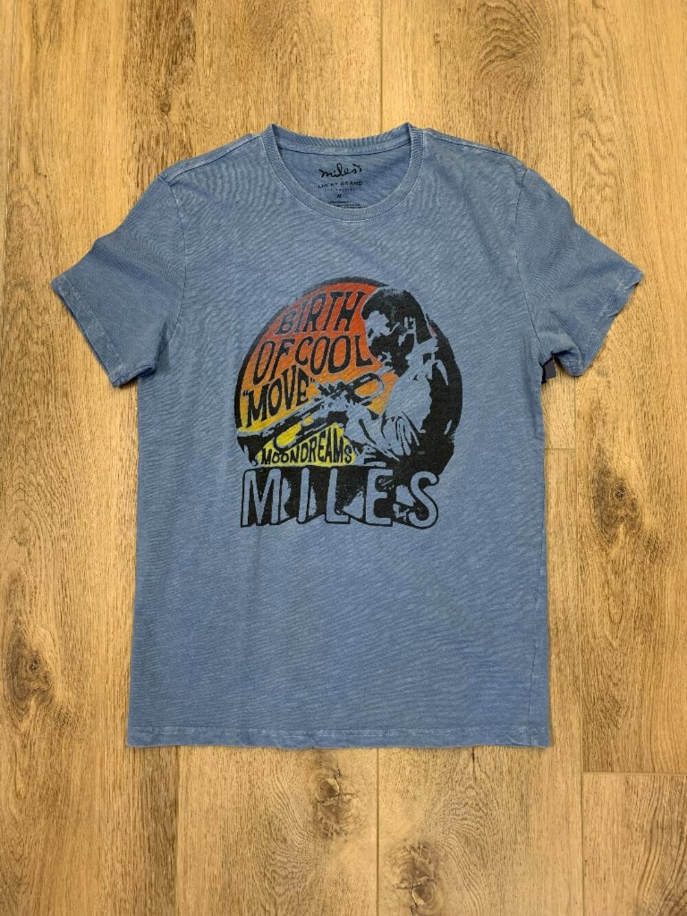 Lucky Brand "Miles Davis" Graphic T-Shirt - Size M - BRAND NEW WITH TAGS - Blue